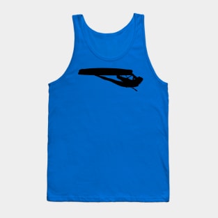 Kitesurfer Freestyle Action Black Silhouette Vector Art Tank Top